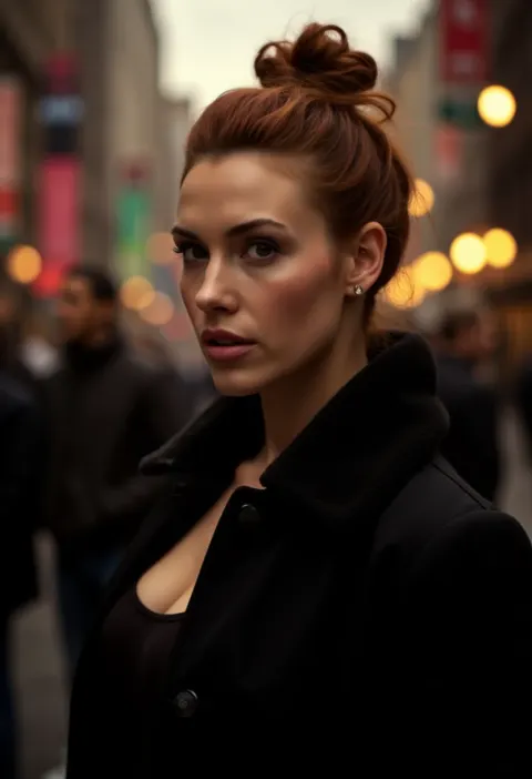 Messy Updo Urban Film Noir