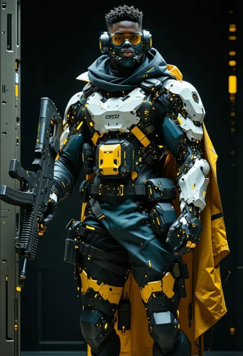 Futuristic Sniper Operative Tech