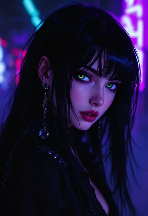 Cyberpunk Vampire Anime Neon