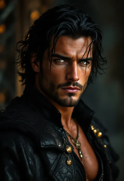 Handsome Man Medieval Leather