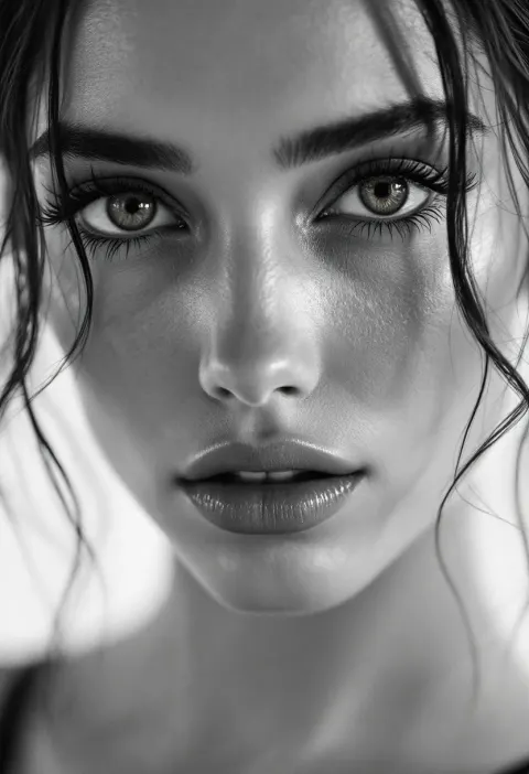 Fashion Model Black White