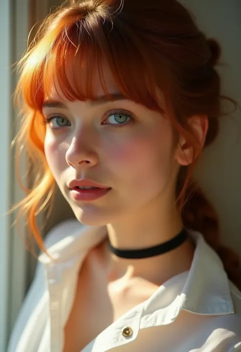 Auburn Woman Braided Hair