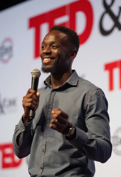 Man TEDx Stage Speaking