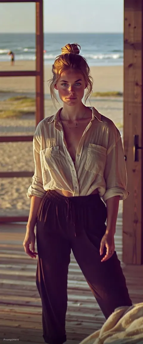 Woman Beach House Golden