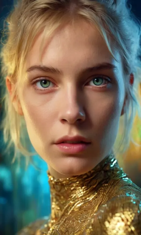Blonde Woman Gold Green