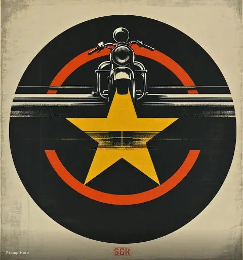 Motorcycle Star Emblem Vintage