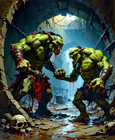 Steampunk Orc Goblin Battle