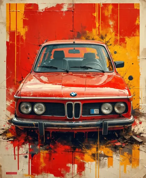 BMW Vintage Poster Rustic Kompuchapunk