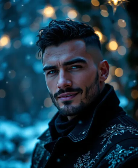 Handsome Man Medieval Coat Starry