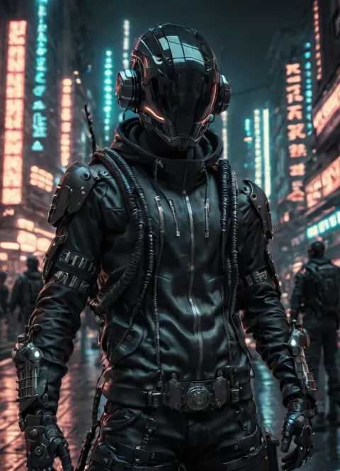 Cyberpunk Cowboy Mecha Warrior