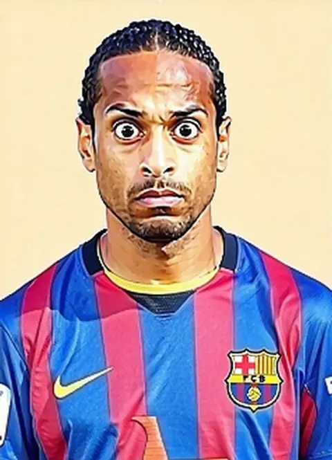 Ronaldinho Anxious Barcelona Footballer