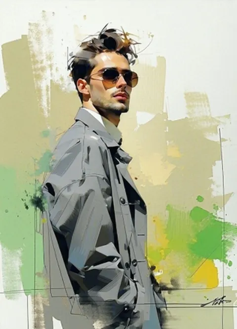 Stylish Man Portrait Digital Painting