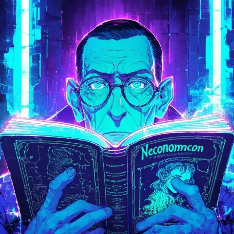 Cyberpunk Lovecraft Reads the Neon Necronomicon