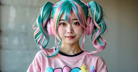 Girly Streamer Gaming Pastel Hair