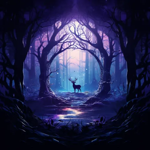 Deer in Fantasy Forest