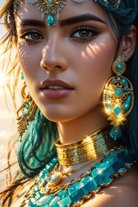 Barbarian Woman Jade Ocean Jewelry