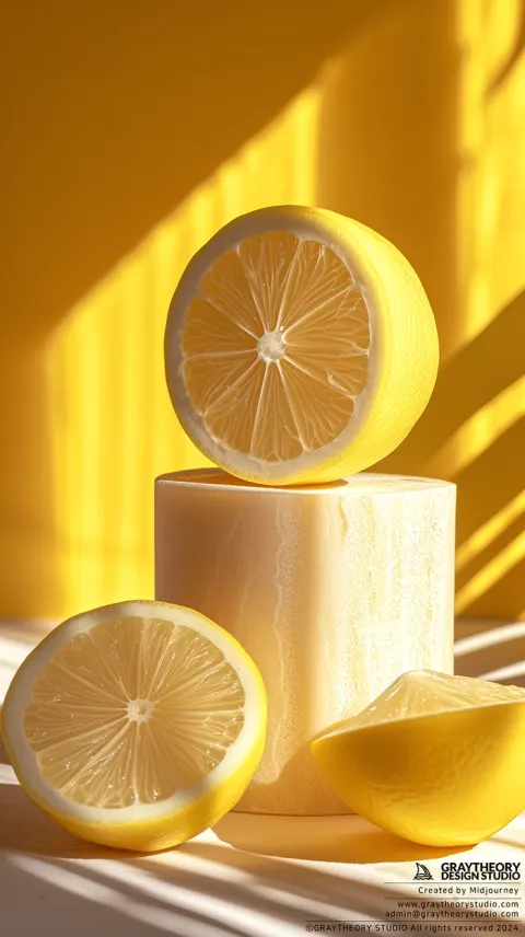 Lemon Cylinder Podium Natural Light