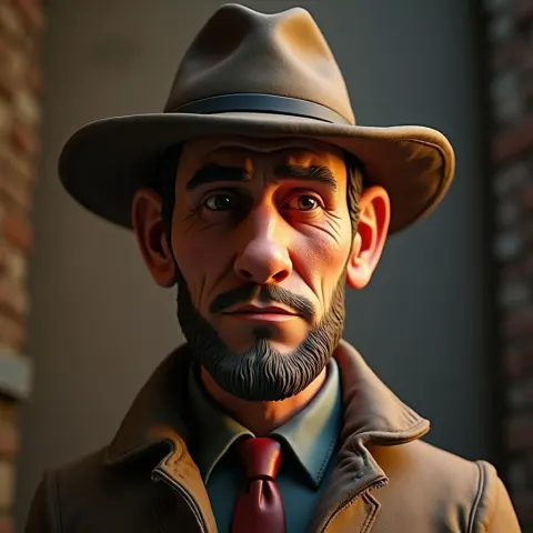 Claymation Detective Stephen Bliss in Gritty Clay