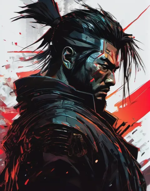 Cyberpunk Samurai Anime Digital