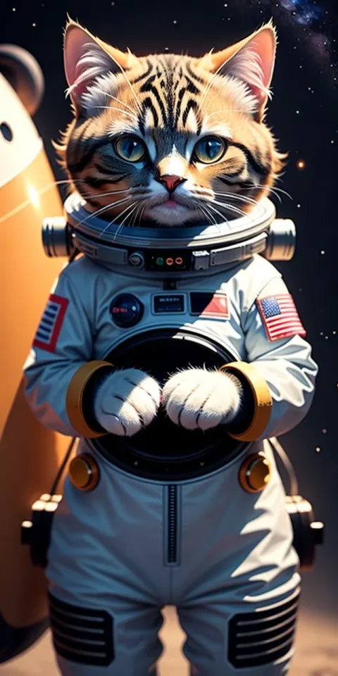 Cat Wearing Spacesuit 8K Detail