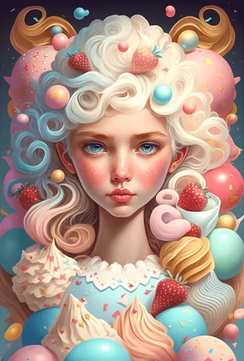 Girl Clear Eyes Candy World 3D