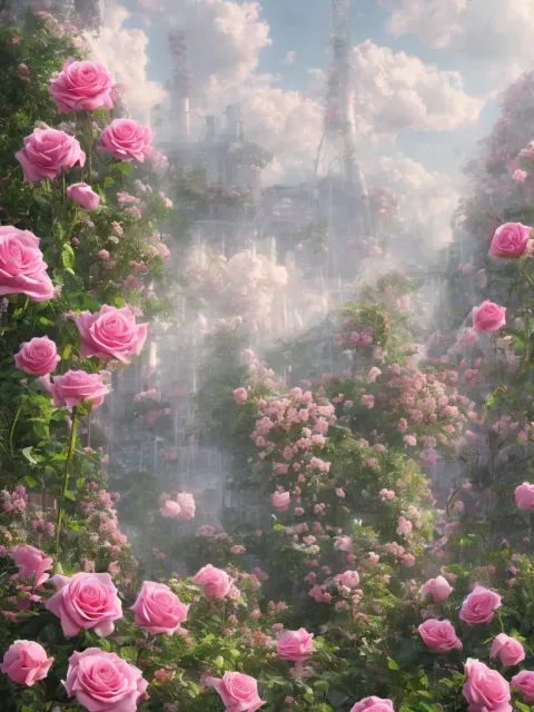 Garden Factory Pink Roses Clouds