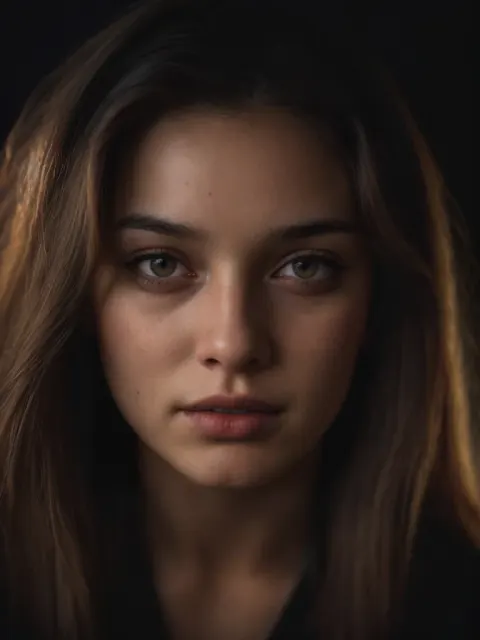 Woman Close-Up Dramatic Lighting