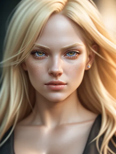 Blonde Woman Portrait Hyperrealism