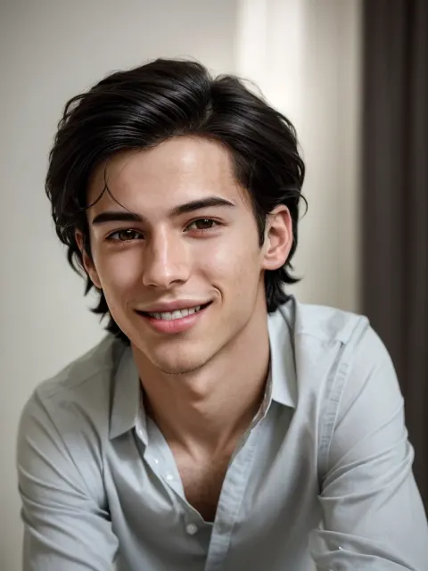 Young Man Glasses Casual Portrait