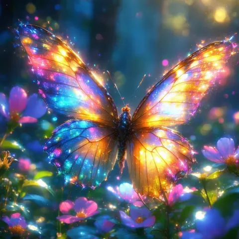 Dreamy Butterfly Key Visual at Golden Hour