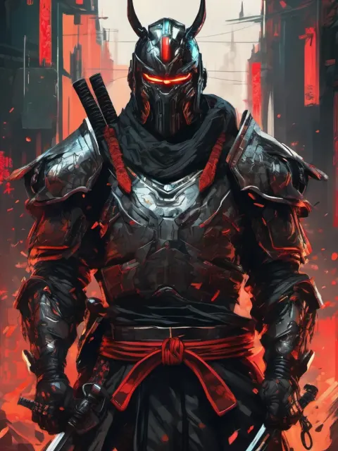 Cyborg Samurai Supervillain Dark