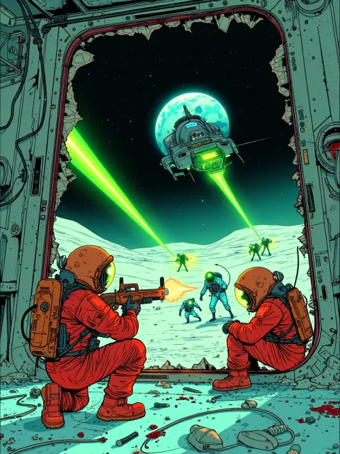 Astronauts Defend Lunar Lander Comic