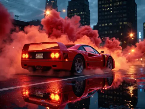Ferrari F40 Smoky City Dusk