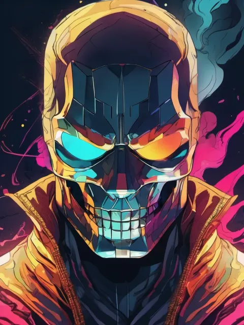 Supervillain Skeleton Mask Techno
