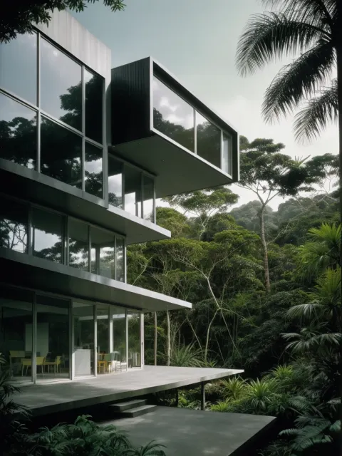 Futuristic House Jungle Daylight