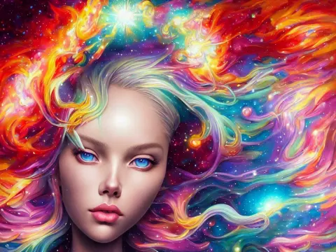 Woman Cosmic Energy Symmetrical
