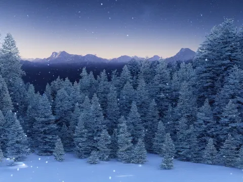 Winter Mountain Landscape Snow Pool