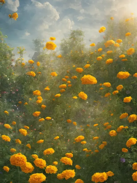 Garden Factory Marigolds Roses