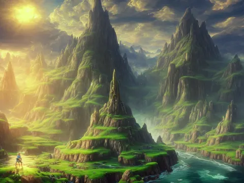 Zelda Landscape Sunlight Water Cinematic