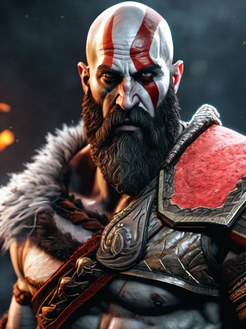 Kratos God War Hyperrealistic
