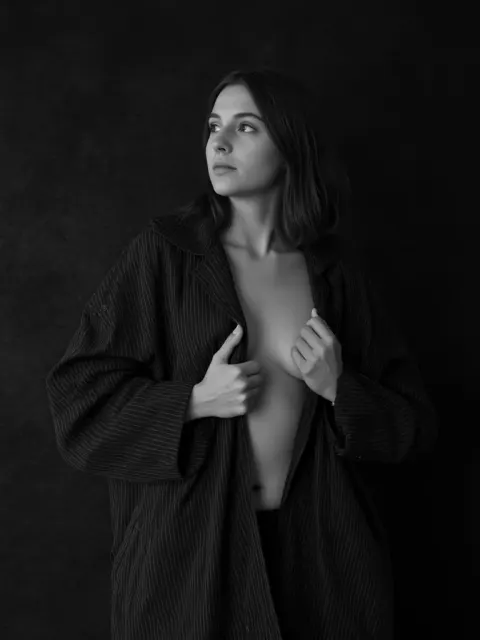 Woman Pinstripe Jacket Dark Monochrome