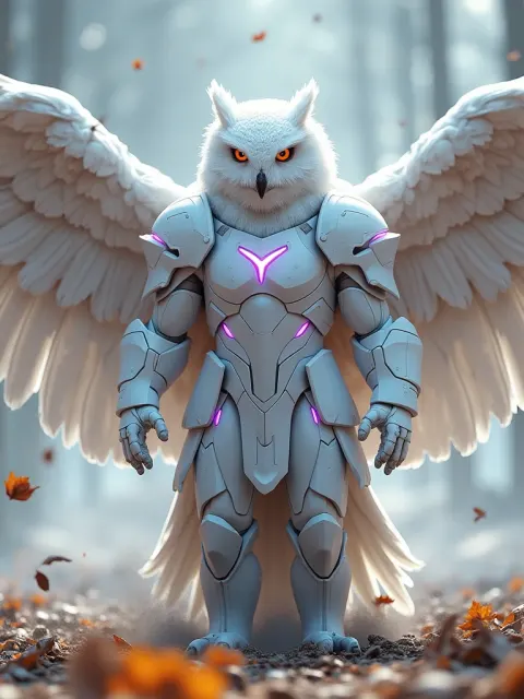 Owl-Man Warrior Hero Purple Sword