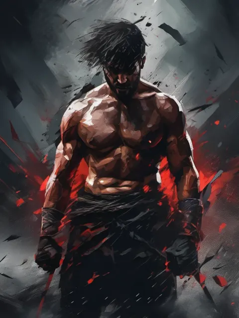 Warrior Broken Fighting Gloomy Epic