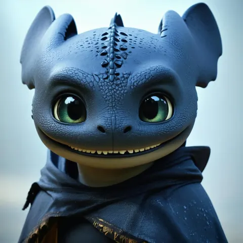 Smirking Adult Toothless on Vivid Ektar Film