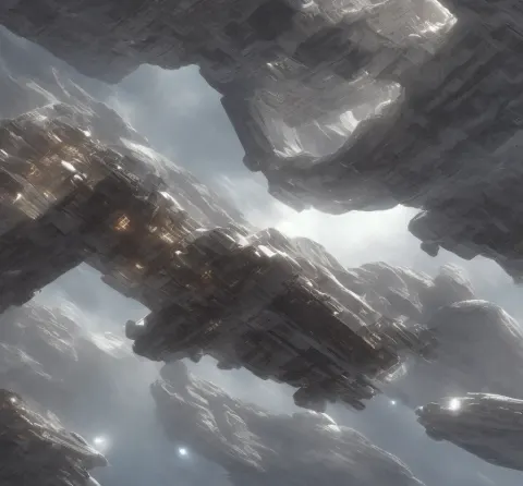 Spaceship Desert Icy Planet Futuristic