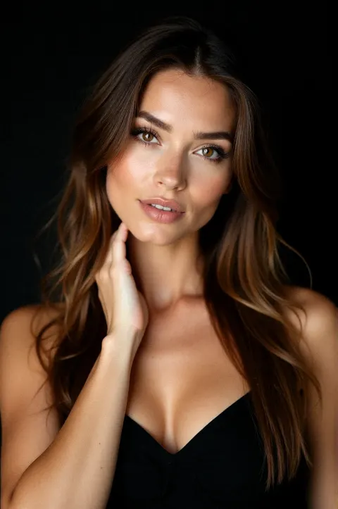Woman Wavy Hair Gentle Dark