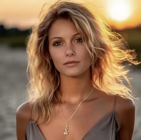 Blonde Woman Beach Bronze Jewelry