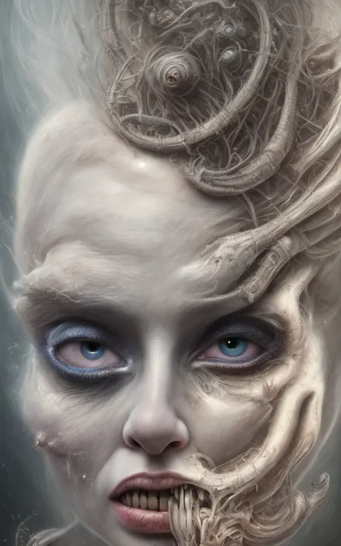 Blonde Woman Oil Painting Tim Burton