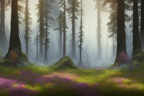 Pacific Northwest Forest Wildflowers Rain