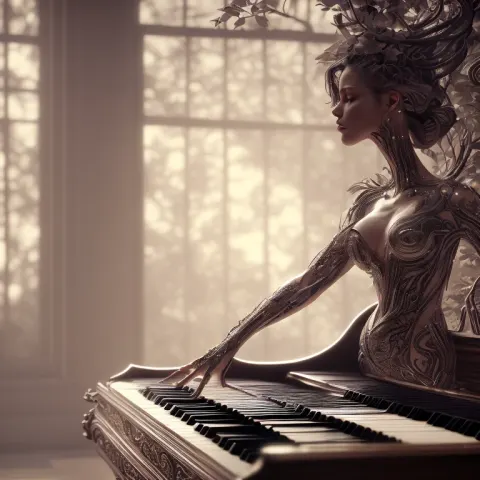 Pianist Intricate Details Fineart Realistic